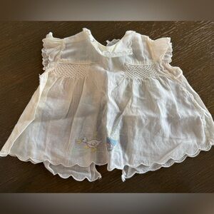 🎄Vintage Adorable White Baby Dress with Duck Embroidery